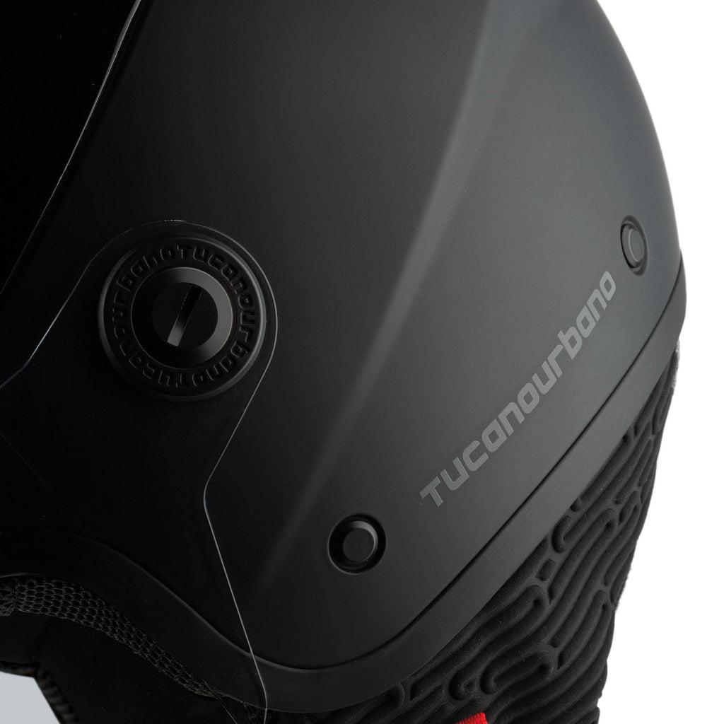 Casco Demi-Jet doppia Visiera Tucano Urbano EL POP colore GRIGIO CARBONE OPACO *