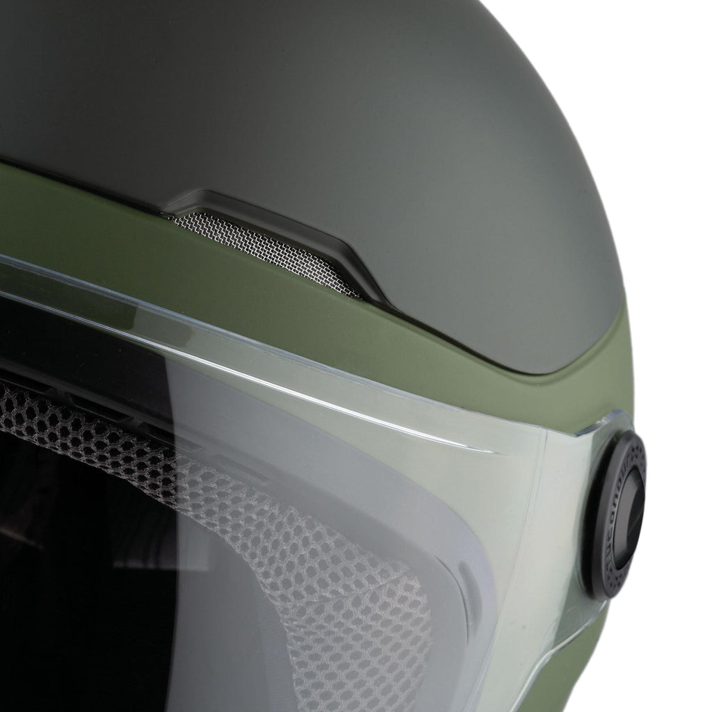 Casco Demi-Jet con visiera Tucano Urbano EL POP colore VERDE AIRBONE OPACO *