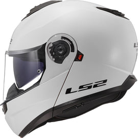 LS2 Strobe 2 FF908 GLOSS WHITE CASCO MODULARE APRIBILE
