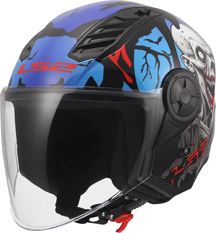 LS2 AIRFLOW 2 ZOMBIE OF616 Casco Jet Visiera *