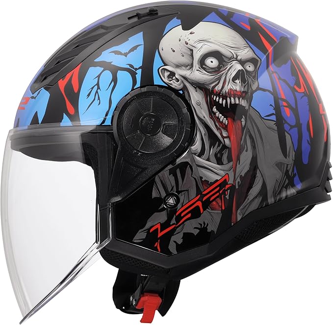LS2 AIRFLOW 2 ZOMBIE OF616 Casco Jet Visiera *