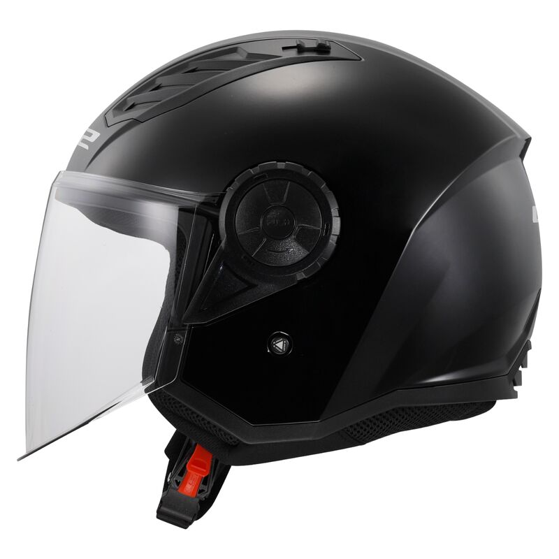 LS2 AIRFLOW 2 GLOSS BLACK (NERO LUCIDO) CASCO JET VISIERA OF616 *
