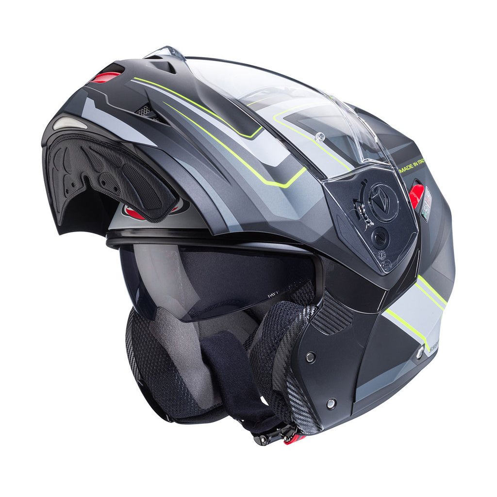 CASCO APRIBILE MODULARE CABERG DUKE X TOUR MATT BLACK YELLOW ANTRACITE