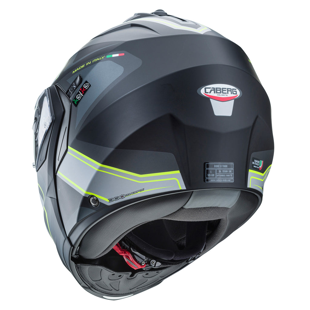 CASCO APRIBILE MODULARE CABERG DUKE X TOUR MATT BLACK YELLOW ANTRACITE