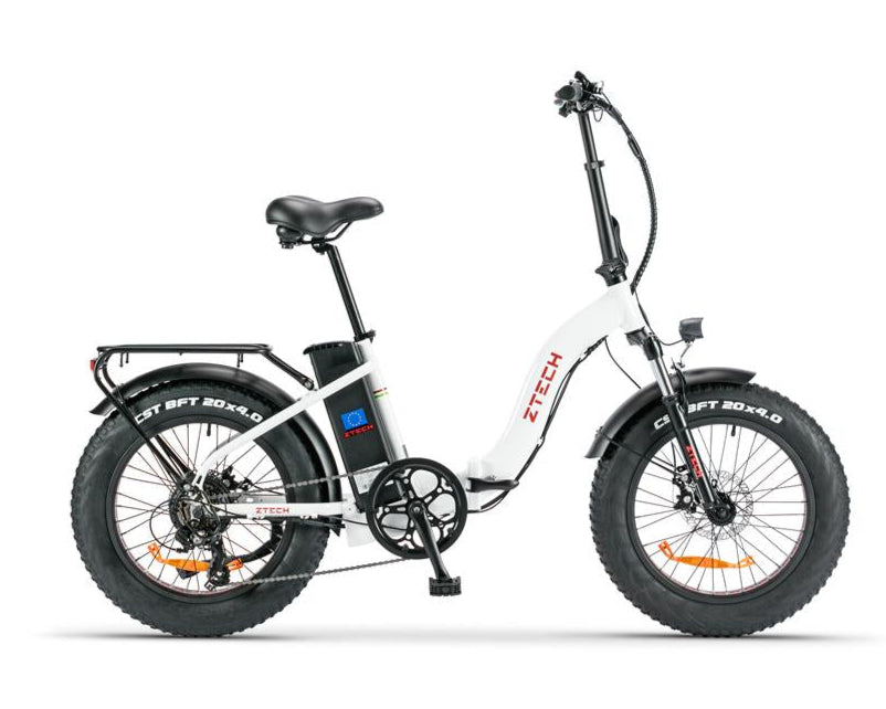 Fat Bike Z-Tech Telaio a Culla E-Bike 250w - BIANCA