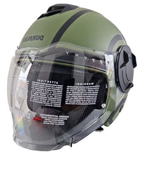 DURALEU STRADA Casco jet visiera - Verde Militare Opaco *