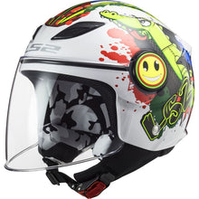 Carica l&#39;immagine nel visualizzatore di Gallery, LS2 JUNIOR FUNNY  CROCO WHITE CASCO JET VISIERA BAMBINO  OF602