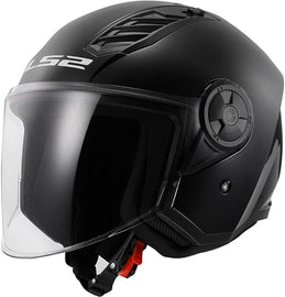 LS2 AIRFLOW 2 GLOSS BLACK (NERO LUCIDO) CASCO JET VISIERA OF616 *