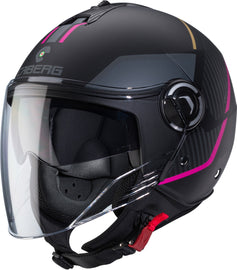 Caberg Riviera V4X  - Geo Matt Black Fucsia Antracite - Casco Jet Doppia Visiera *