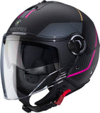 Caberg Riviera V4X  - Geo Matt Black Fucsia Antracite - Casco Jet Doppia Visiera *
