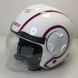 DURALEU STRADA Casco jet visiera - Bianco Lucido *