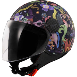 LS2 Sphere Lux 2 OF558 Casco jet visiera - Bloom Matt Blue Pink *