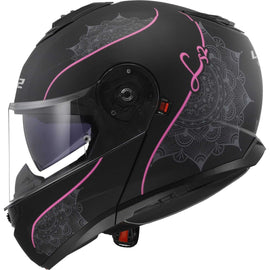 LS2 Strobe 2 lux FF908 -  Matt Black Pink- Casco Modulare *