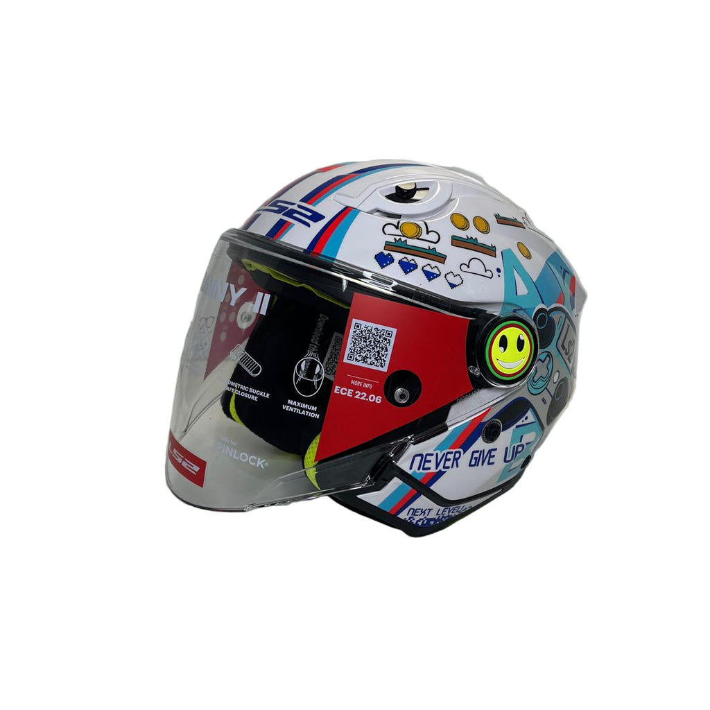 CASCO BAMBINO/JUNIOR LS2 FUNNY II NEXT LEVEL WHITE