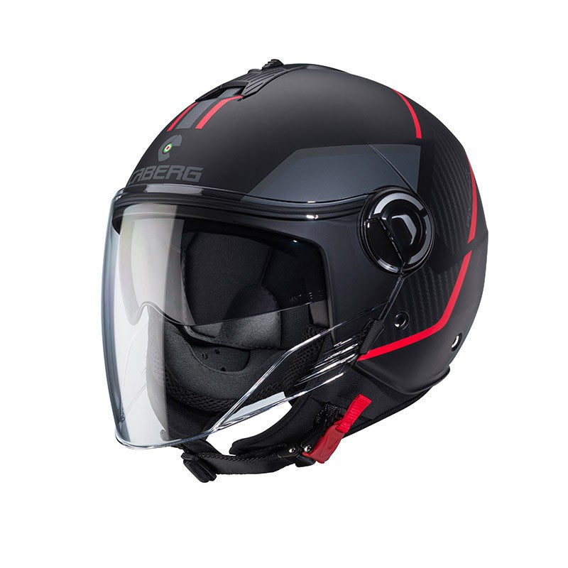Caberg Riviera V4X  - Geo Matt Black RED Antracite - Casco Jet Doppia Visiera *