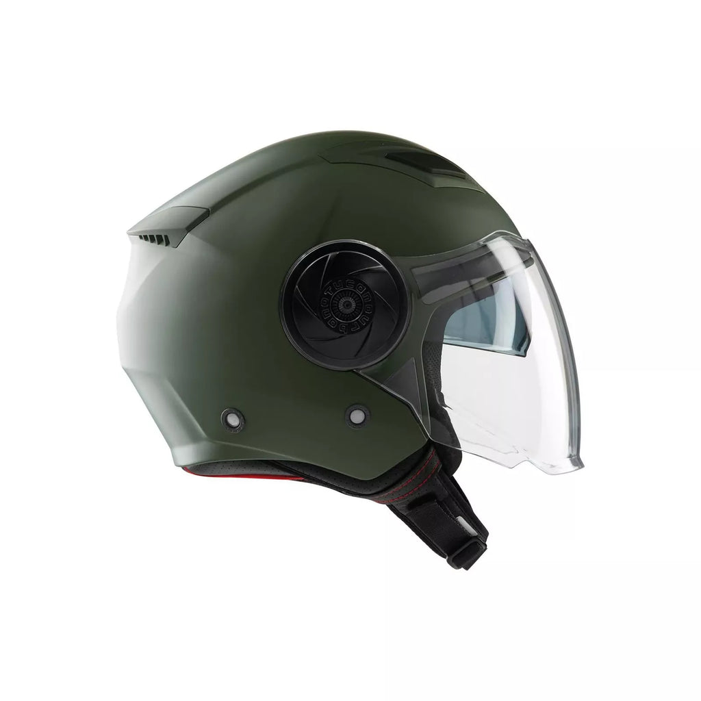 Casco Demi-Jet Doppia VisieraTucano Urbano EL'CITY VERDE AIRBORNE OPACO *