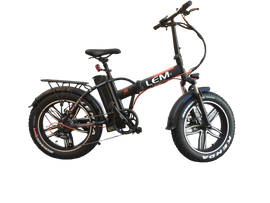 Fat Bike Lem Telaio Dritto E-Bike Orlando Comfort  -Nera e Arancione-