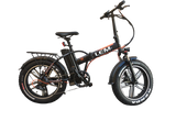 Fat Bike Lem Telaio Dritto E-Bike Orlando Comfort  -Nera e Arancione-