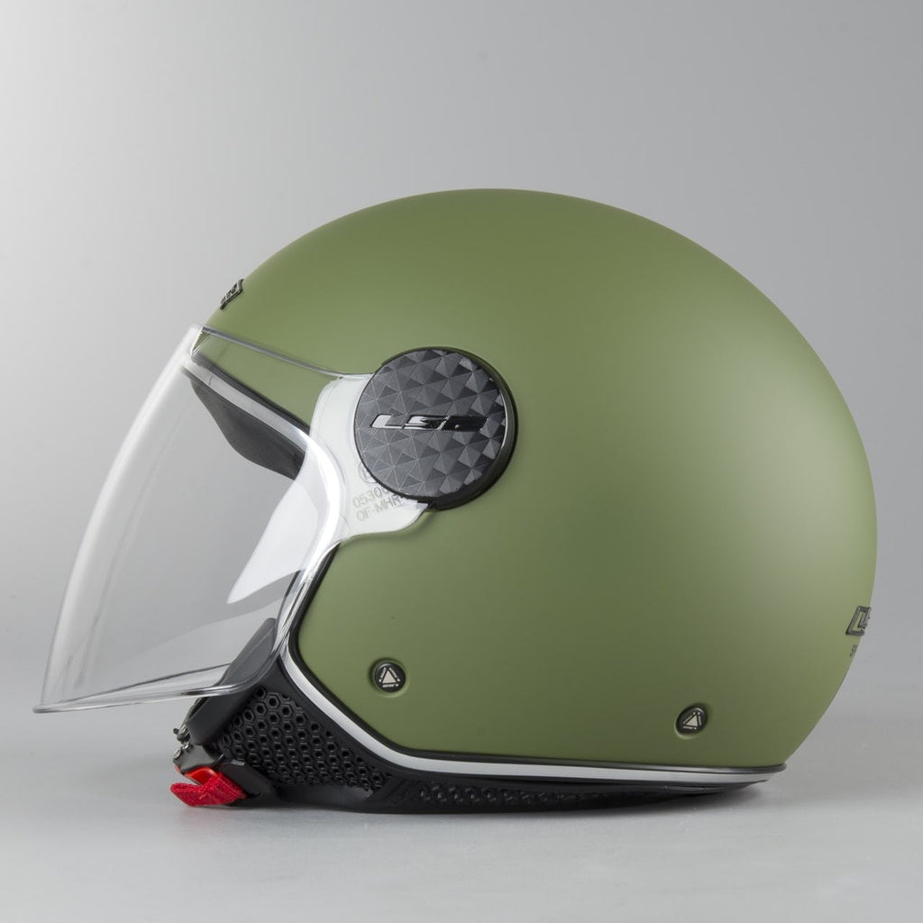 LS2 Sphere Lux Verde Militare Opaco Casco Jet Visiera - OF558