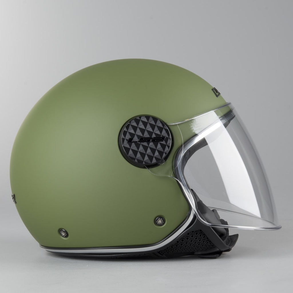 LS2 Sphere Lux Verde Militare Opaco Casco Jet Visiera - OF558