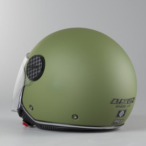 LS2 Sphere Lux Verde Militare Opaco Casco Jet Visiera - OF558