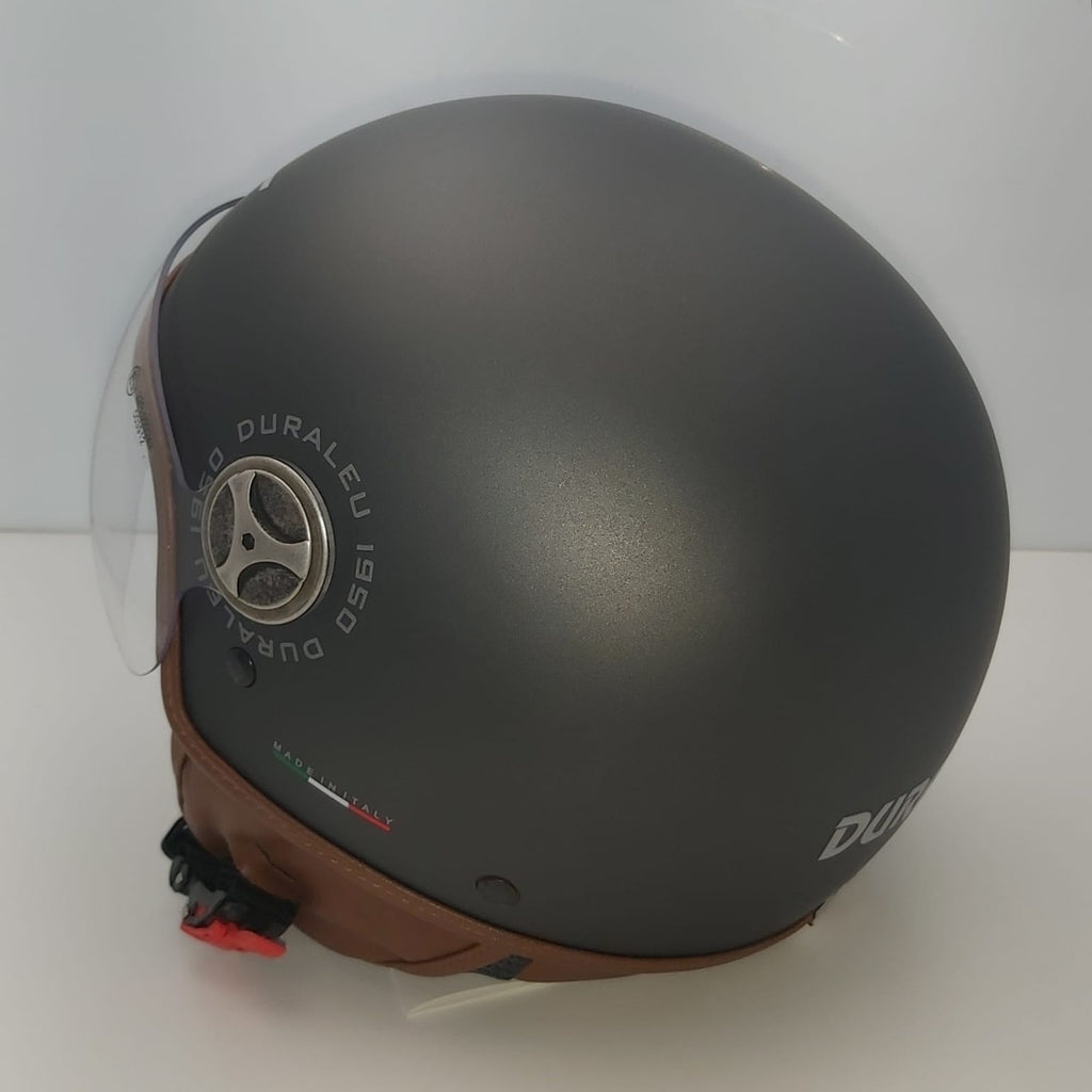 * Duraleu Easy - Matt Titanium -  Casco Jet Visiera Vintage