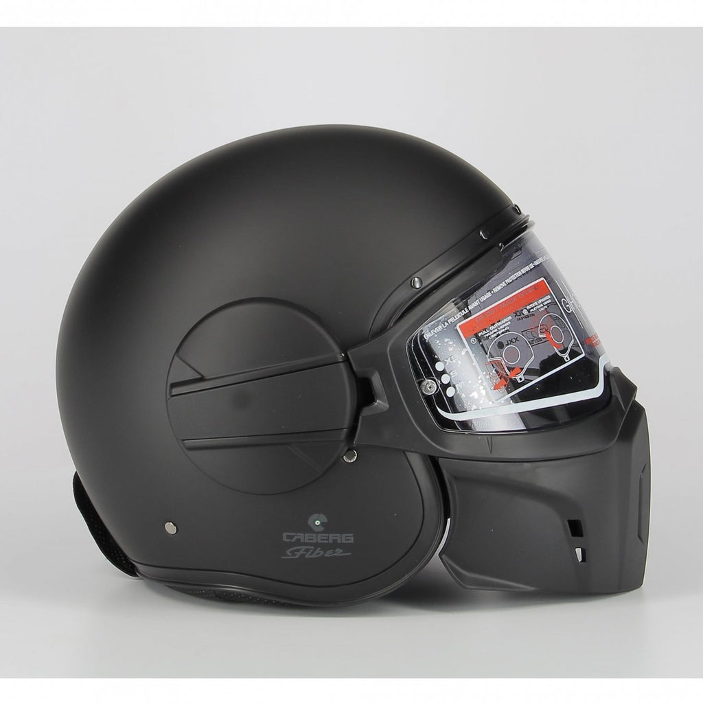 * Caberg Ghost X Matt Black - Casco Moto Cafe Racer  Casco Jet Visiera Componibile