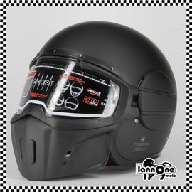 * Caberg Ghost X Matt Black - Casco Moto Cafe Racer  Casco Jet Visiera Componibile