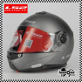 LS2 Strobe FF325 - Matt Titanium  - Casco Modulare XXL *