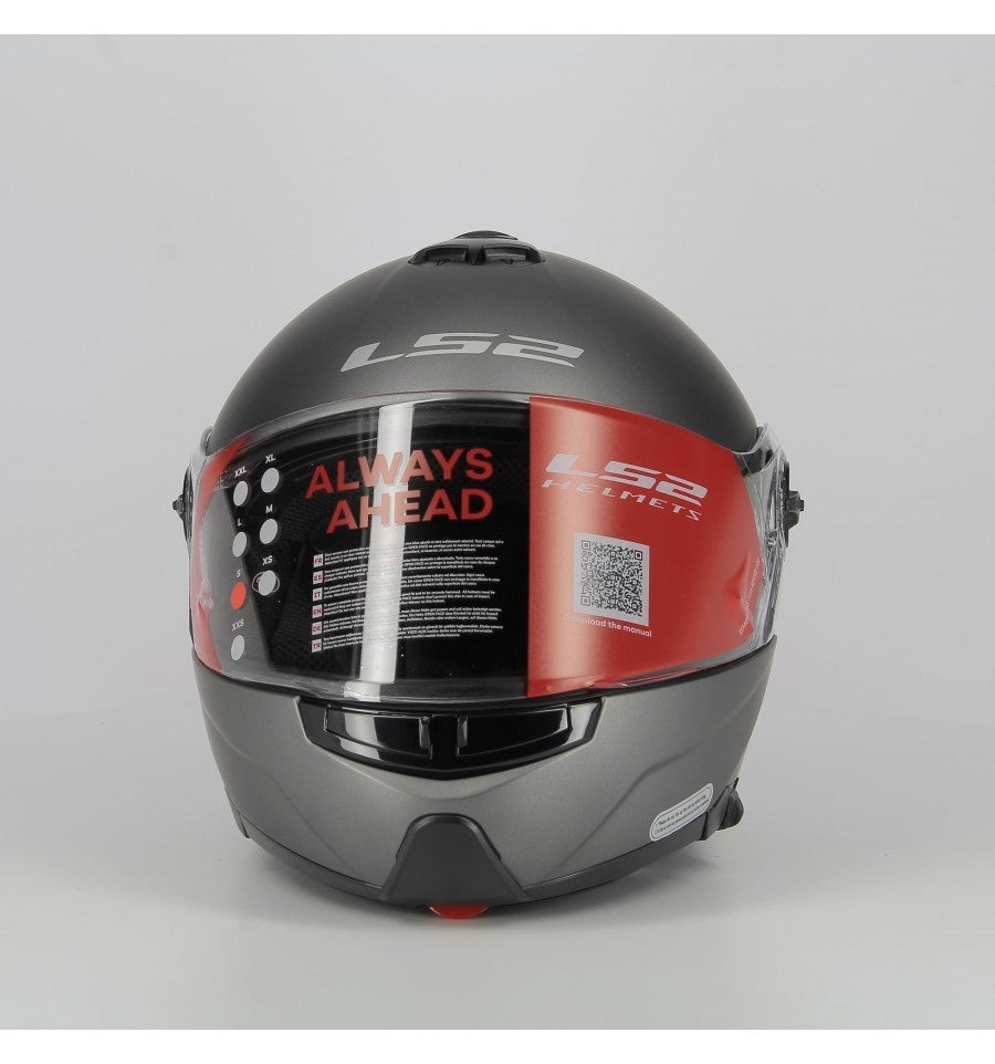 LS2 Strobe FF325 - Matt Titanium  - Casco Modulare XXL *