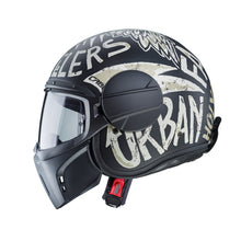 Carica l&#39;immagine nel visualizzatore di Gallery, CABERG GHOST NUKE- MATT BLACK/GREY CAFE RACER Casco Jet Visiera Componibile *