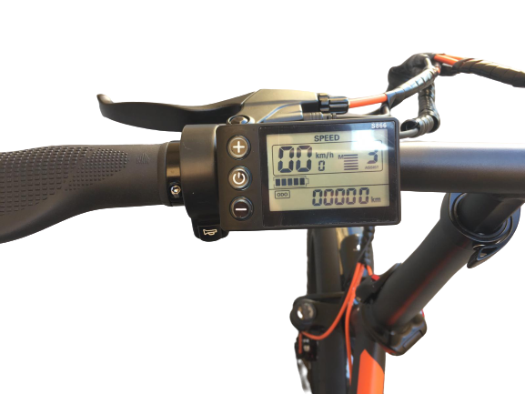 Fat Bike Lem Telaio Dritto E-Bike Orlando Comfort  -Nera e Arancione-