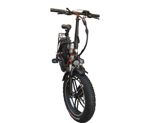 Fat Bike Lem Telaio Dritto E-Bike Orlando Comfort  -Nera e Arancione-