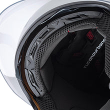 Carica l&#39;immagine nel visualizzatore di Gallery, Casco Demi-Jet doppia Visiera Tucano Urbano EL TOP Bianco Ghiaccio lucido 1230-73 *