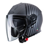 CABERG FLYON - BAKARI MATT GUN METAL/ BLACK - CASCO JET DOPPIA VISIERA