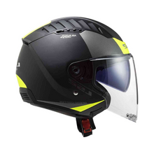 Carica l&#39;immagine nel visualizzatore di Gallery, LS2 COPTER BLACK H-V YELLOW URBANE - CASCO JET 2 VISIERE