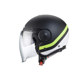 Caberg Uptown - Chrono Matt Black/White/Yell - Casco Jet Doppia Visiera *