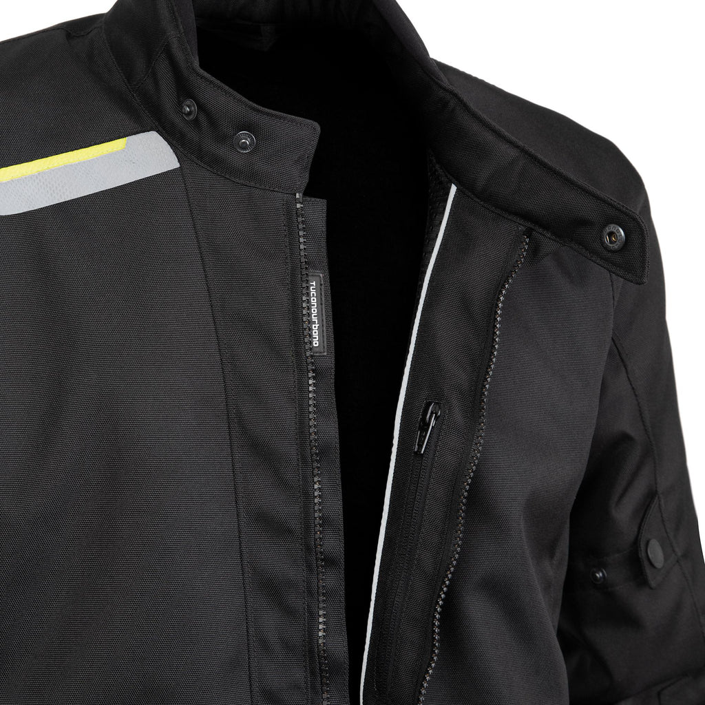 Giacca TUCANO URBANO TEXWORK -Nero e Giallo Fluo - Giacca Moto *