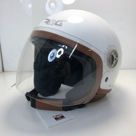 * Duraleu Easy 2.1 - Bianco Met - Casco Jet Visiera Vintage