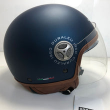 Carica l&#39;immagine nel visualizzatore di Gallery, * Duraleu Easy 2.1 - Blu Metal Opaco -  Casco Jet Visiera Vintage