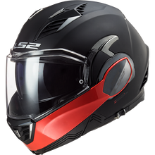 Carica l&#39;immagine nel visualizzatore di Gallery, LS2 Valiant II Hammer - Matt Black Red- Casco Modulare Apribile