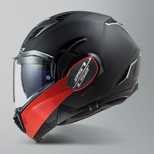 Carica l&#39;immagine nel visualizzatore di Gallery, LS2 Valiant II Hammer - Matt Black Red- Casco Modulare Apribile
