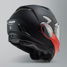 Carica l&#39;immagine nel visualizzatore di Gallery, LS2 Valiant II Hammer - Matt Black Red- Casco Modulare Apribile