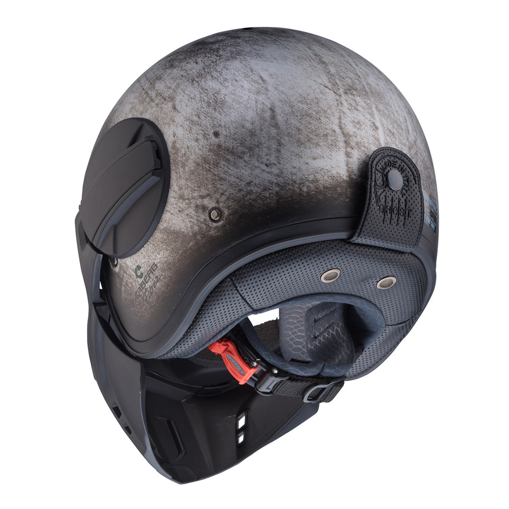 CABERG GHOST IRON  - CAFE RACER SPECIAL CASCO JET VISIERA COMPONIBILE *